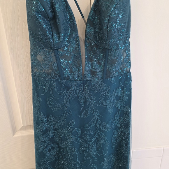 Galina Signature Patterned Sequin Illusion Bodice A-Line Gown – Gem, 20 - Picture 1 of 5